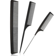 3 Pieces Tail Combs Set Carbon Styling Comb Fiber Rat Tail Comb Anti Static Heat Resistant Barber Hairdressing Comb Steel