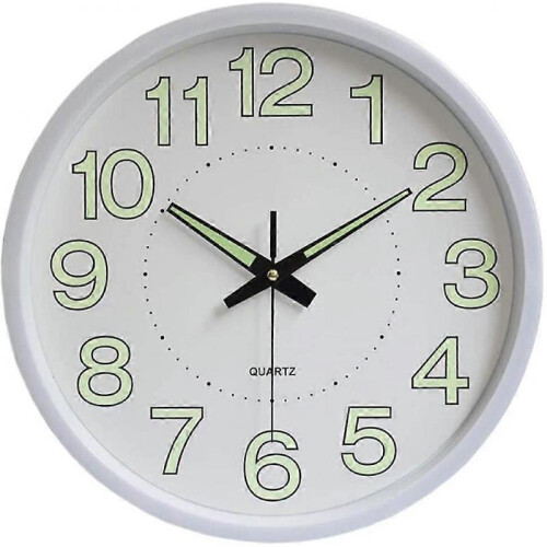 Silent Wall Clock Clock Quartz for Office Room,30cm White