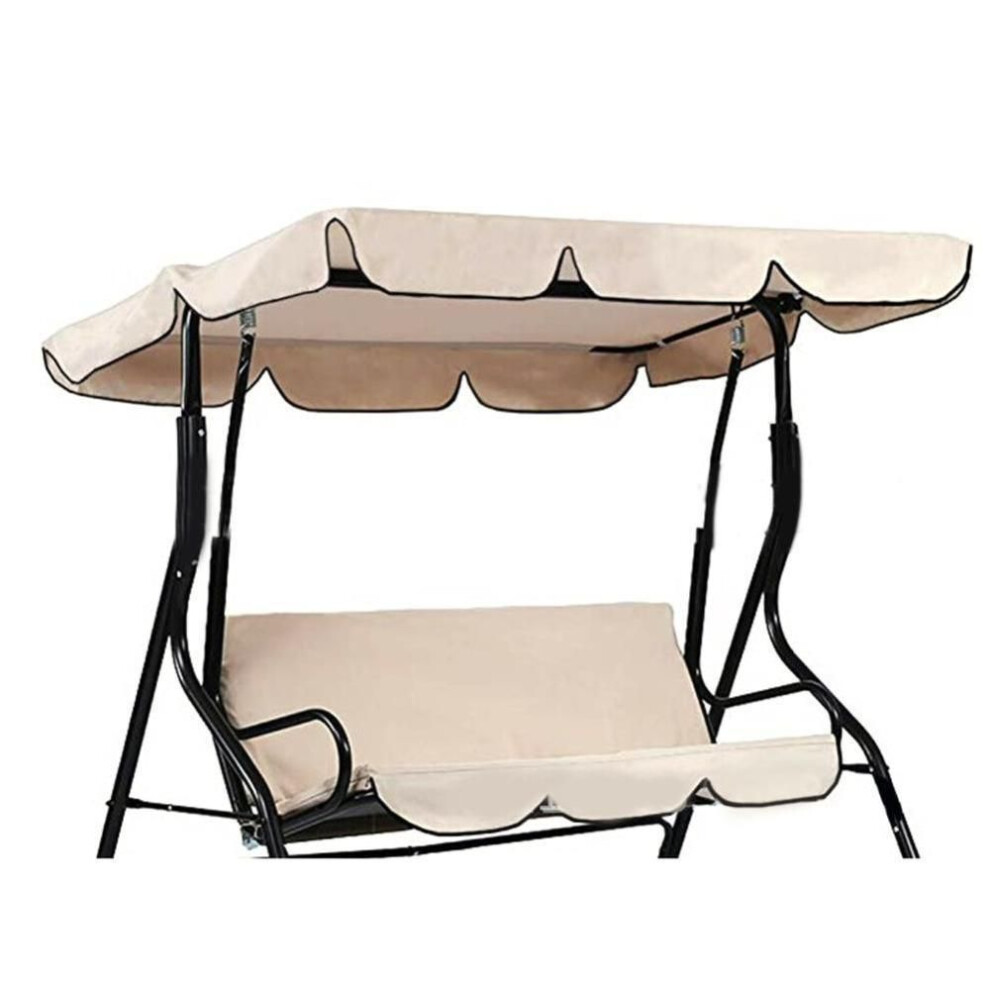 (beige, 195X125X15cm) Outdoor Garden Hammock Chair Awning Top Rain Cover Roof Canopy Canopy Swings