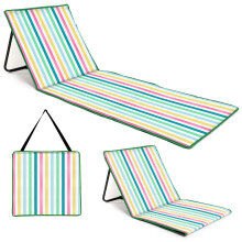just be... Folding Beach Chair Mat - Multicolour Stripes Light