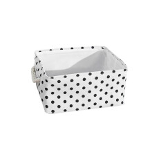 Foldable Storage Box with Linen Stitching Fabric Storage Basket, Storage Box with Cotton Rope Handles Storage Cube Storage Box Circle-small