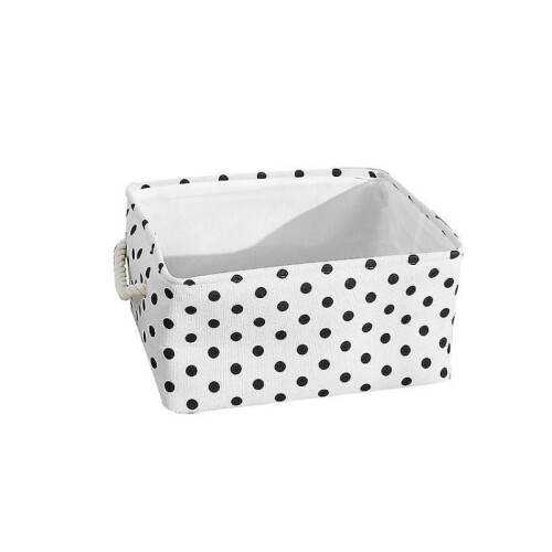 Foldable Storage Box with Linen Stitching Fabric Storage Basket, Storage Box with Cotton Rope Handles Storage Cube Storage Box Circle-small