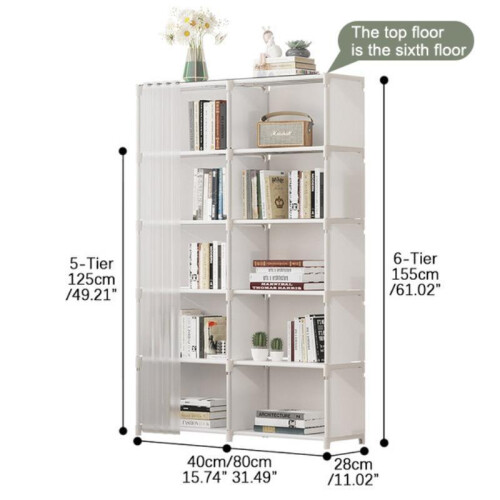 (White, double row 6-layer) Clothes Storage Rack, Multi-layer Space-saving Clothes Storage Organizer, Multifunctional Storage Rack for Home, Room Organizer 1