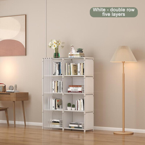 (White, double row 6-layer) Clothes Storage Rack, Multi-layer Space-saving Clothes Storage Organizer, Multifunctional Storage Rack for Home, Room Organizer 2