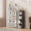 (White, double row 6-layer) Clothes Storage Rack, Multi-layer Space-saving Clothes Storage Organizer, Multifunctional Storage Rack for Home, Room Organizer 1