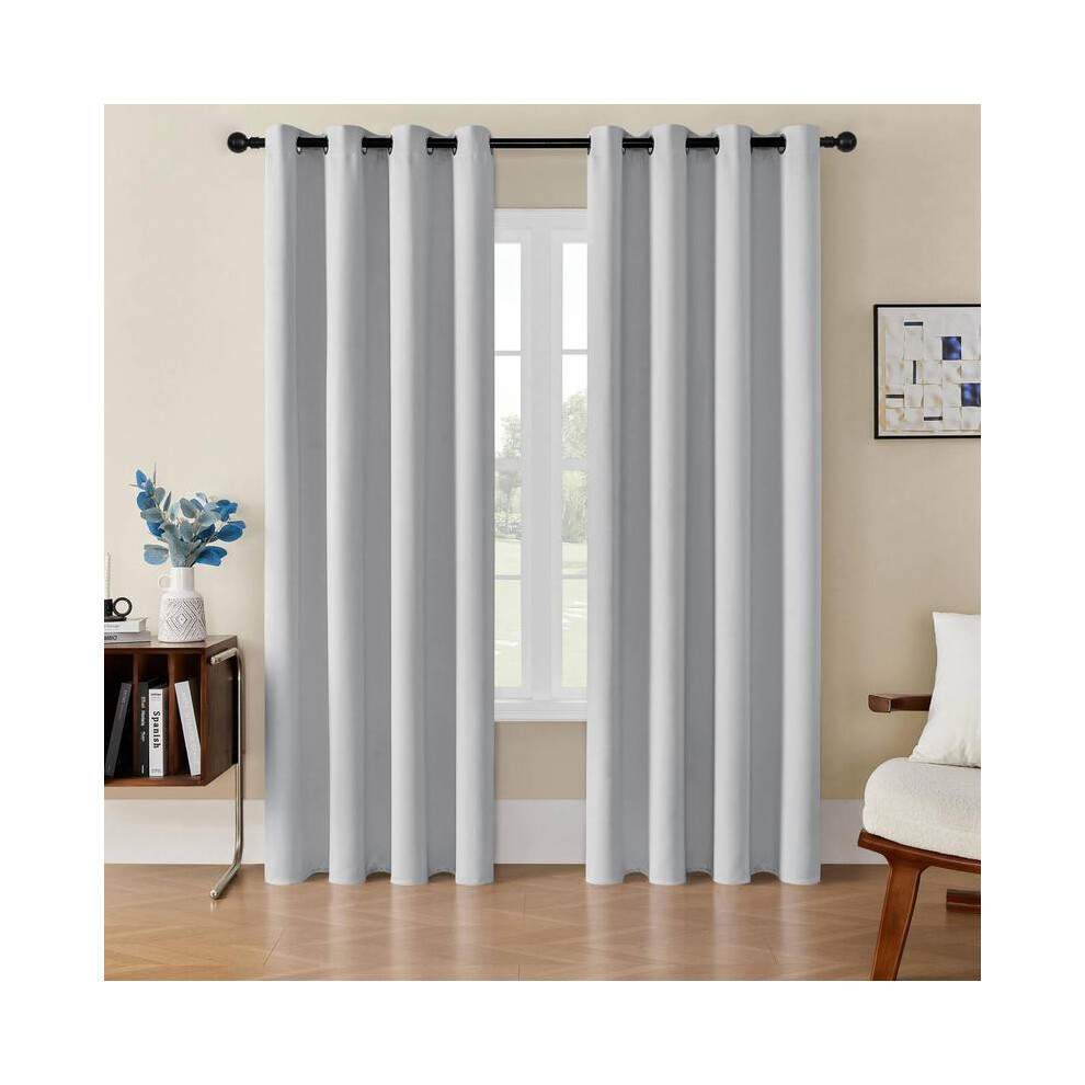 (White, (132cm*137cm)*2Panels) Solid Color Curtain, 2 Counts Modern Simple Blackout Curtain, Home Decorative Curtain for Living Room Bedroom Kitchen S-image-OPC-PHGQ5ZS-NEW