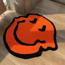 (Orange, Medium) Smile Shaped Non-slip Soft Fuzzy Rug, Non-slip Floor Mat Sweet Furniture for Home Decor Set, Area Rugs Living Room, Decorative Carpet for Bathroom