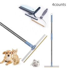 (color mixing, one-size) Pet Hair Removal Tools, 4 Counts/set Reusable Pet Hair Removal Brushes, Adjustable Long Handle Pet Hair Grooming Floor Brushes