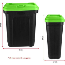 (Green) Pet Food Storage Box Large 30L/15kg Plastic Food Storage Container With Integrated Food Scoop and Flip Top Locking System Birds Pet Dog Cat Animal