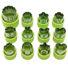 12pcs Vegetable Cookie Cutters Stainless Steel Vegetable Fruit Cutters
