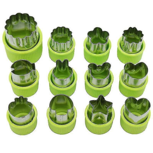 12pcs Vegetable Cookie Cutters Stainless Steel Vegetable Fruit Cutters