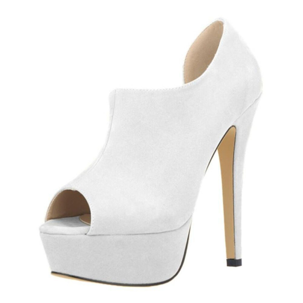 (white, 36) Plus Size 35-42 Women Platform High Heels Sandals Shoes Sexy Peep Toe Pumps Party Wedding Stilettos shoe