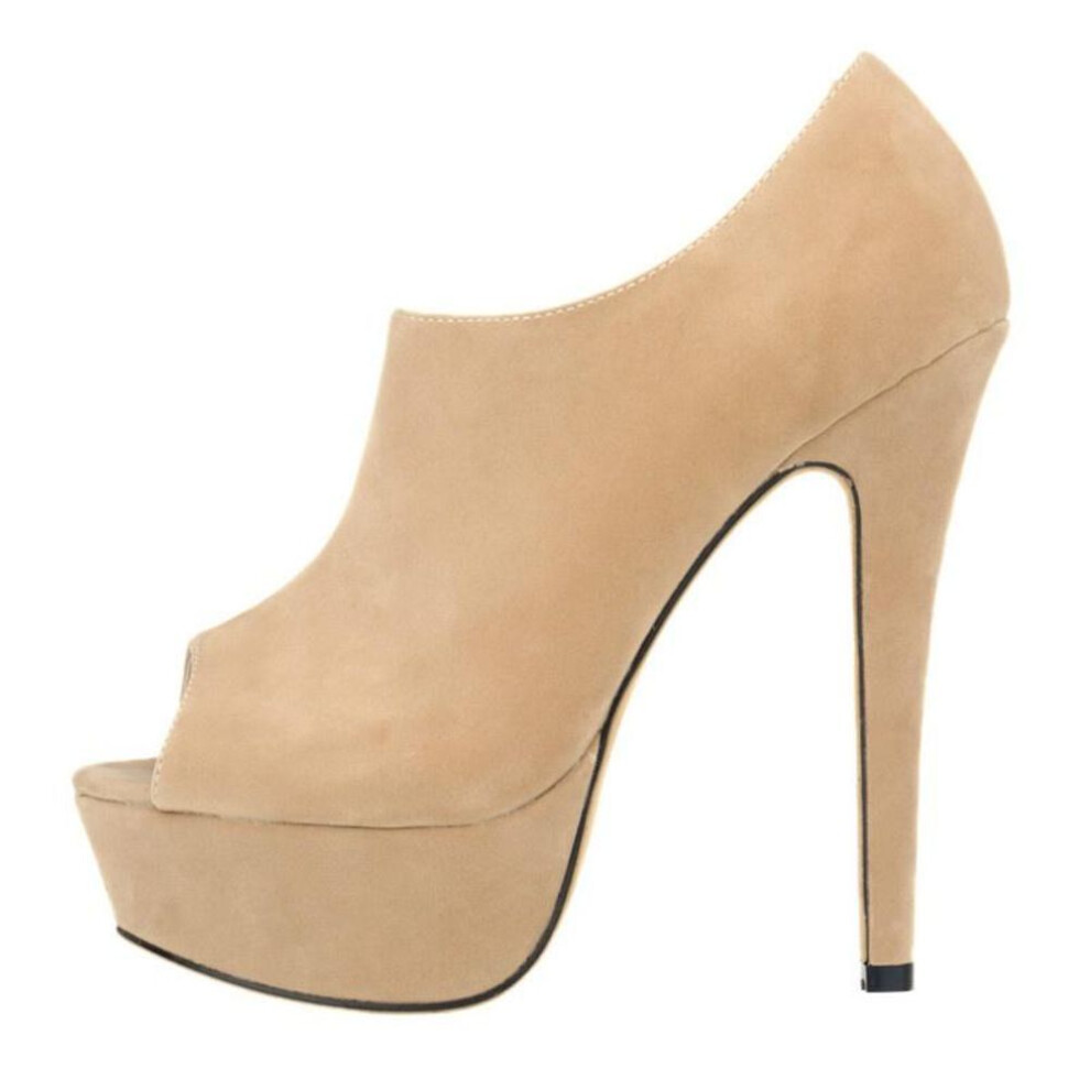 (nude, 40) Plus Size 35-42 Women Platform High Heels Sandals Shoes Sexy Peep Toe Pumps Party Wedding Stilettos shoe