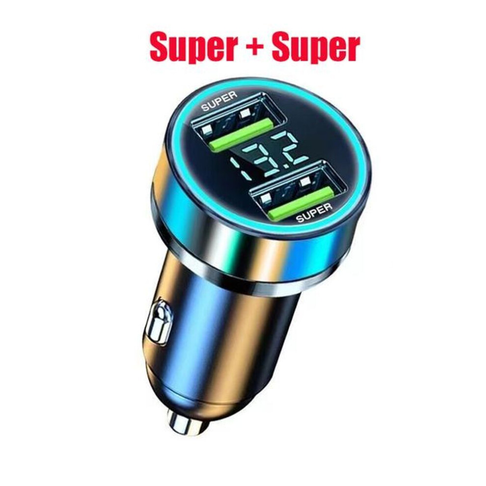 (Super Car Charger) 2 Port Super Fast USB Car Charger