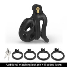 (Nub) Men's Resin Nylon Chastity Belt Set with 4 Cock Penis Rings Sleeve Lock Cobra Cock Cage with Keys Male Extreme Bondage Sex Toys
