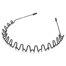 Metal Hair Bands for Men Women's Headbands, Unisex Black Wavy Spring Sports