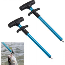 2pcs T-Shape Aluminum Extruded Fishing Hook Tool Portable Easy Access Retractor Separator Minimizes Injury