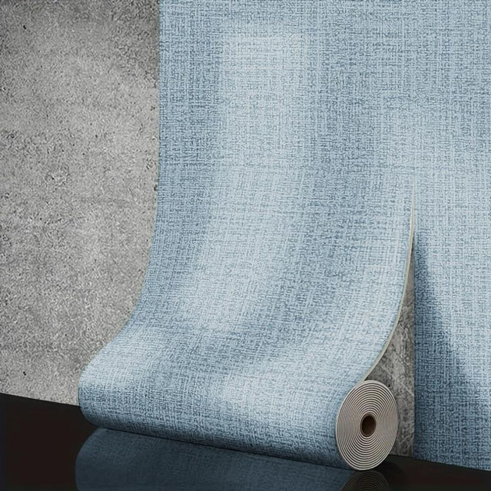 (light blue, 1pcs 50cmX10m) 50cmX3m Linen 3D Foam Self-adhesive PVC Solid Color Thickened Waterproof Background Wall Renovation Wallpaper Wall Stickers