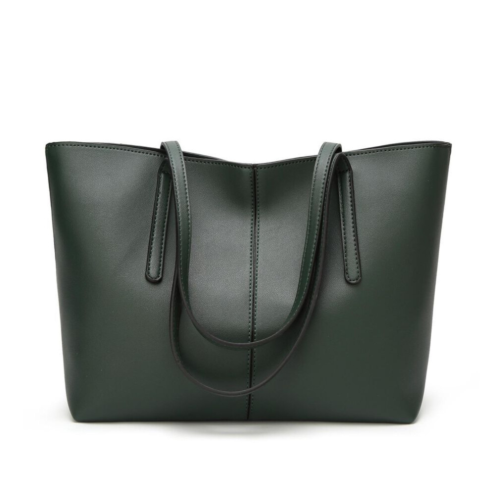 (green) Classic Fashion Large Capacity Tote Bags for Women Shoulder Bags PU Leather Handbags Ladies Tote Purse