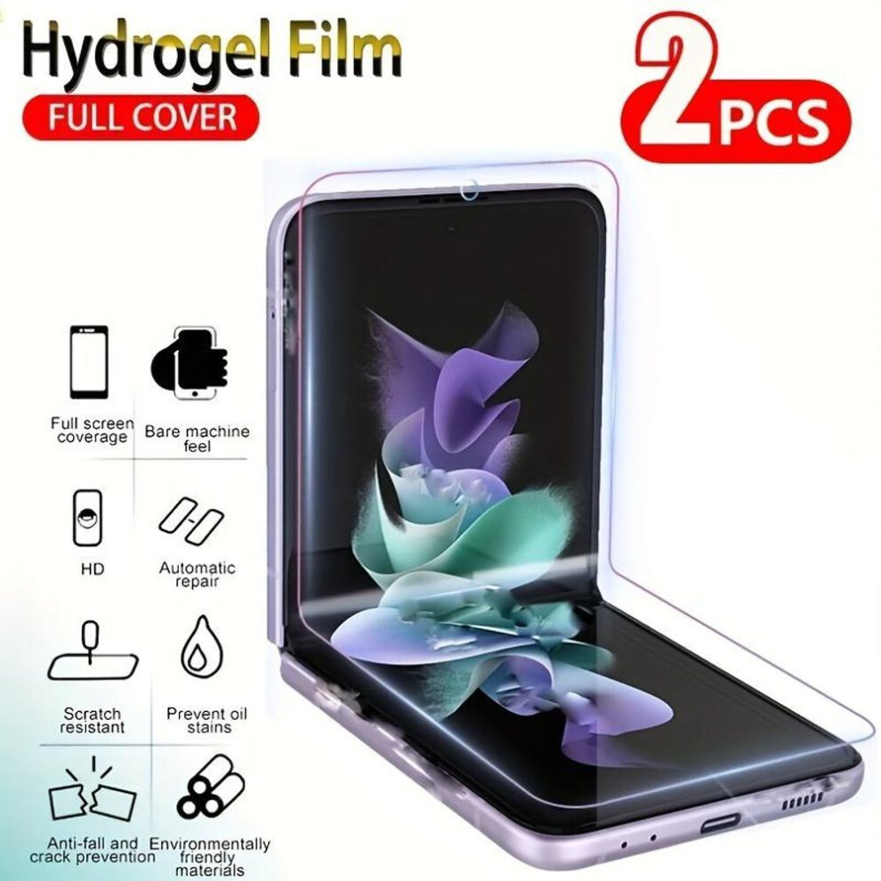 (Samsung Galaxy Z Flip 4) 2 PCS Curved Soft Hydrogel Film For Samsung Galaxy Z Flip4 5G 3 Z Flip3 Flip 3 Screen Protector Not Glass Samsungs Z Flip5 Flip 5 4 ZFlip5