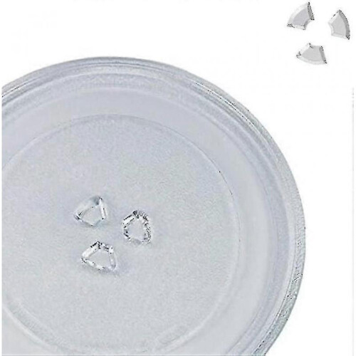 2023-universal Microwave Turntable Glass Plate with 3 Fixtures, 24.5 Cm 1