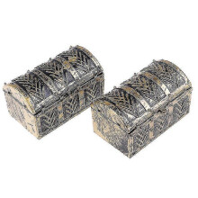 2pcs Vintage Treasure Box Dollhouse Miniature Mini Pirate Jewelry Box Case