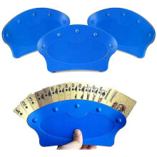 Playing Card Holder, 4 Pcs Blue Plastic Playing Card Holder Fan Shape Hands Free