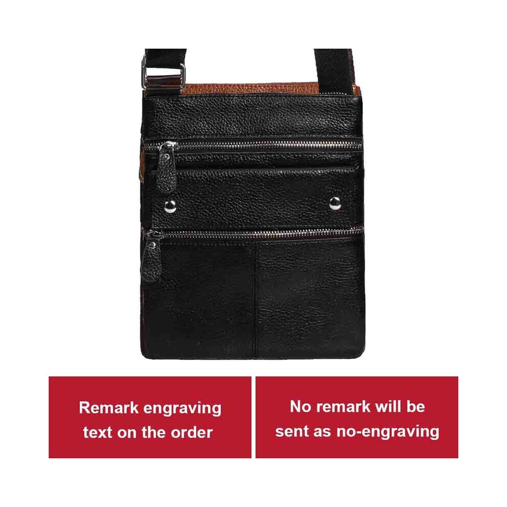Sac messager en cuir noir pour homme, sacoche décontractée à fermeture éclair pour iPad