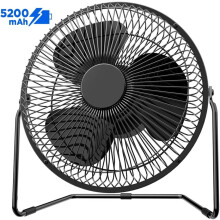 Ventilador de escritorio USB de 8 pulgadas, batería de 5200 mAh, ventilador personal silencioso, 4 velocidades,
