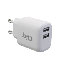 Kannettavan tietokoneen laturi Nopea kaksois-USB-A-laturi 12W 2,4A Jaym valkoinen - JAYM - Jaym valkoinen