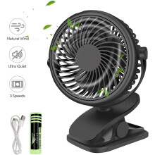 Mini USB ventilátor, prenosný stolný ventilátor s 2800 mAh nabíjateľnou batériou, 3 rýchlostné stupne,