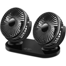 Ventilátor do auta, Uong 12V USB ventilátory 360 otočný ventilátor do auta s dvoma hlavami, elektrický