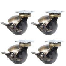 4 peças de rodízios para pés de móveis (1,5 pol. (40 mm) - com freio)