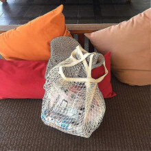 3pcs Mesh Bag Portable Washable Cotton Rope Shopping Bag