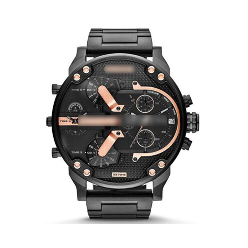 (Café) Montre de luxe pour homme en alliage, sport, analogique, à quartz, exquise