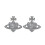 (Gold) Crystal Saturn HeartStudone Silver Gold 4