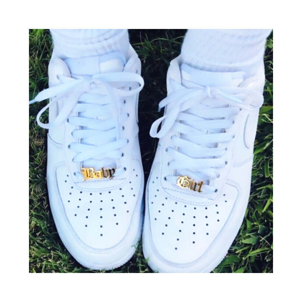 (Couleur or, 45 cm) Boucle de chaussure personnalisée en acier inoxydable avec plaque signalétique et