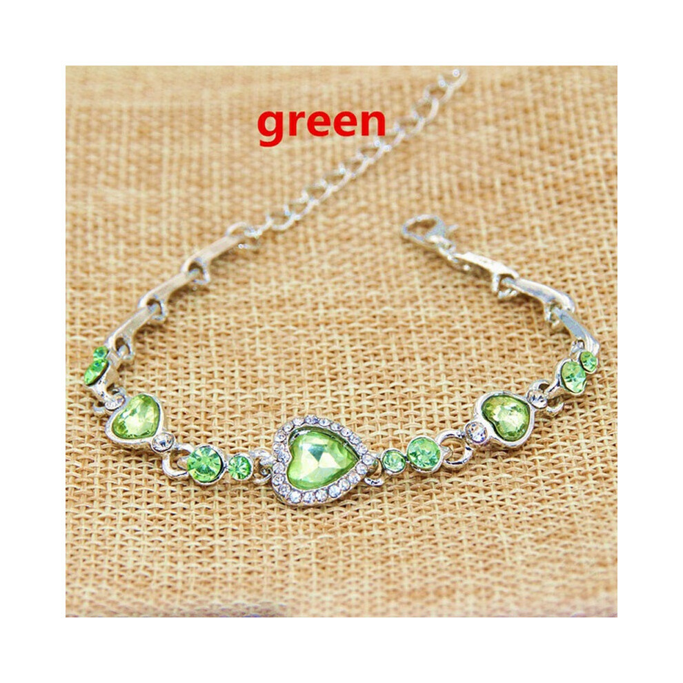 (Vert) Cristal de cœur en topaze bleue réglable en diamant