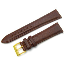 Verona Uhrenarmband, gepolstert, Kamel-Narbenleder, 20 mm, Braun mit vergoldeter (goldfarbener) Schnalle