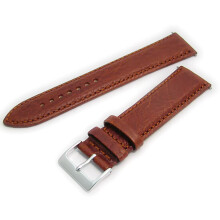 Verona gepolstertes Camelong-Uhrenarmband aus Leder mit Bandrome-Schnalle (silberfarben)
