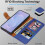 (Blue) Samsung S25 Edge Case, RFID Blocking Wallet Cover 4