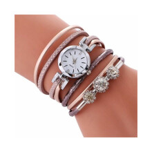 Veile Studios Luxus Strass Lederuhr Multi C Armbanduhr Bands