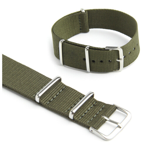 Watch Strap Band Nylon Canvas Divers Green Width:18mm 1