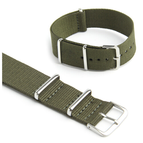 Watch Strap Band Nylon Canvas Divers Green Width:18mm 2