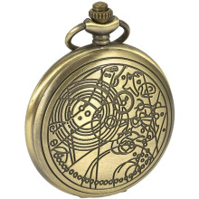 Vintage Dr Who taskukello pronssikotelolla Quartz Full Hunter -valkoinen kellotaulu ja