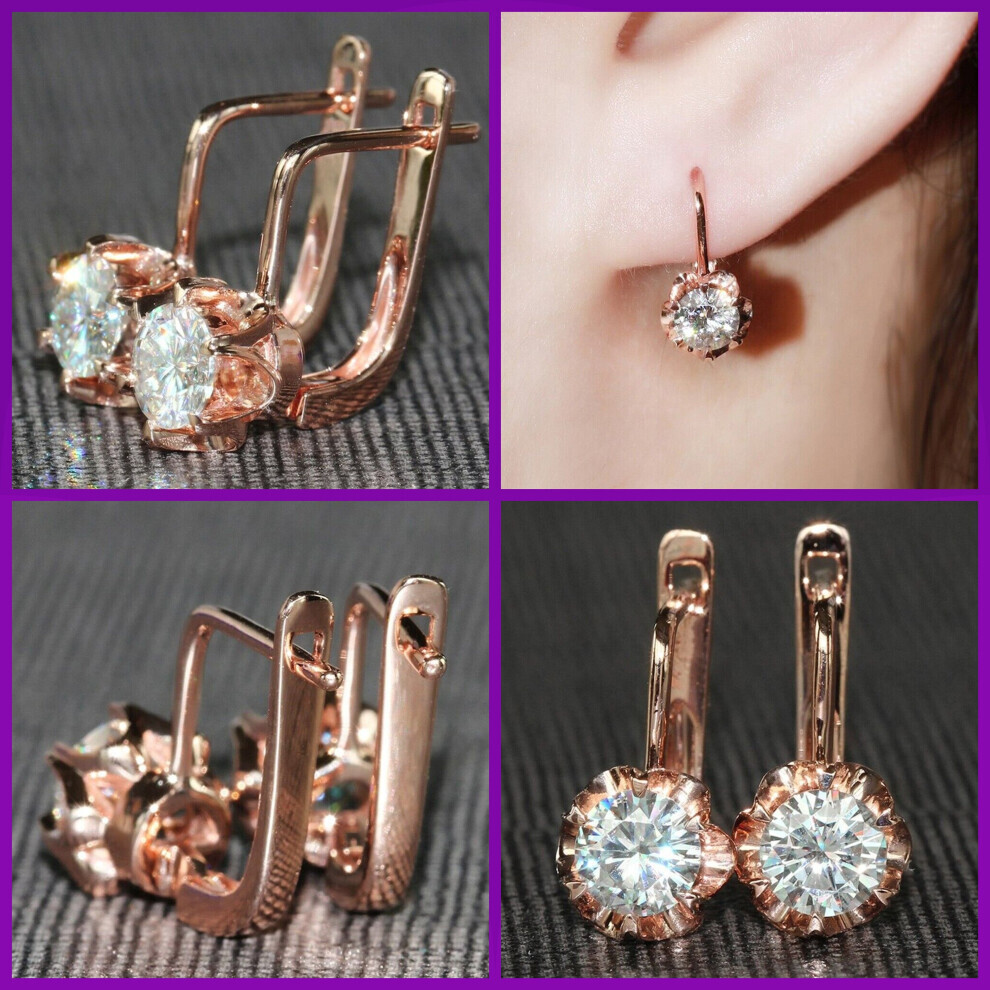 Boucles d'oreilles pour femme - Boucles d'oreilles cubiques en or rose