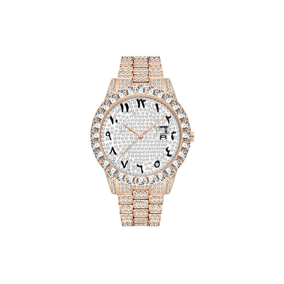 Montre étanche à quartz analogique pour homme, marque de luxe haut de gamme (or rose)