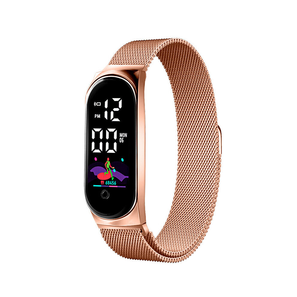 Montre étanche pour femme, montre électronique LED en acier inoxydable, montre de sport pour femme