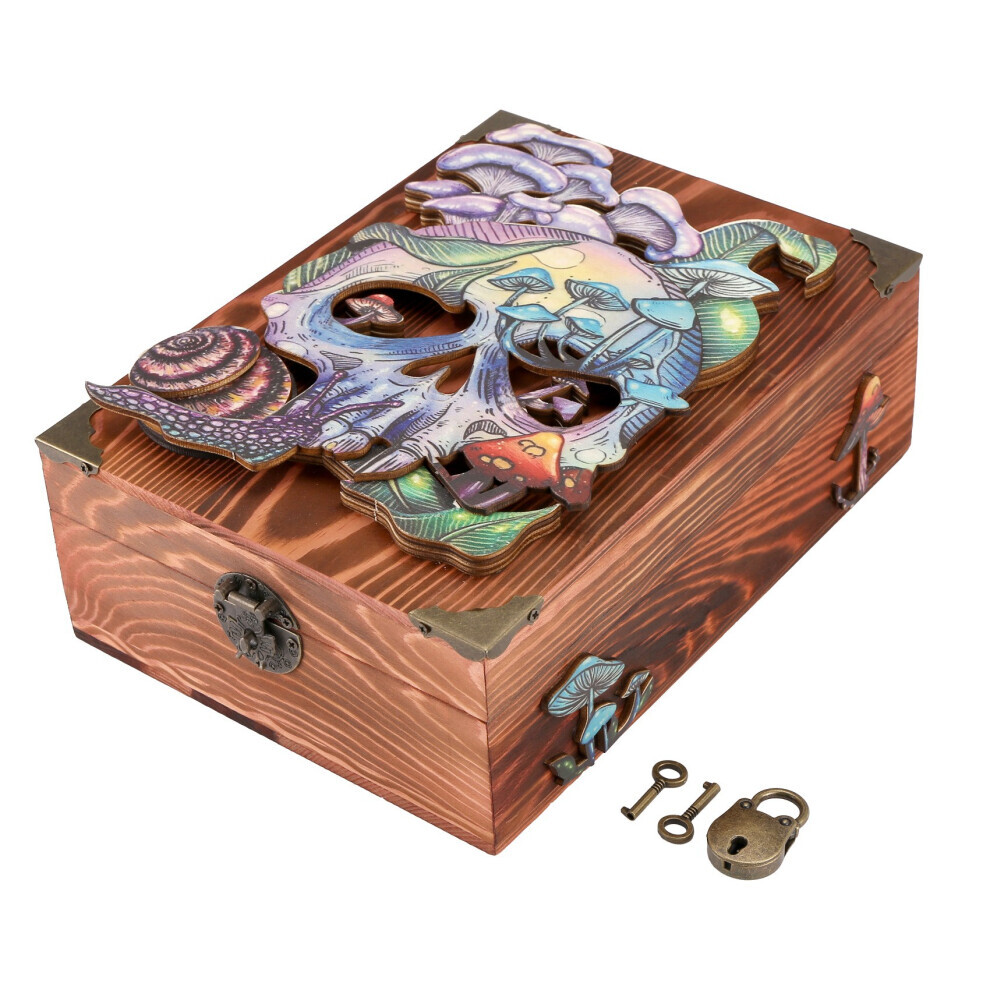 Coffre de rangement en bois vintage pour bijoux