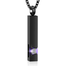 Urna de cremación de cristal XSMZB, colgante de collar cúbico, recuerdo - Serie de piedras de nacimiento